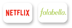 Logo de netflix y falabella