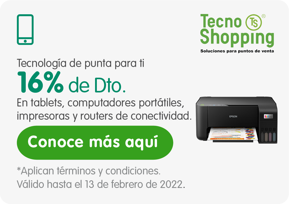 Tecnología de puenta para ti, 16% de descuento en tablets, computadores portátiles, impresoras y routers de conectividad. conoce más aquí